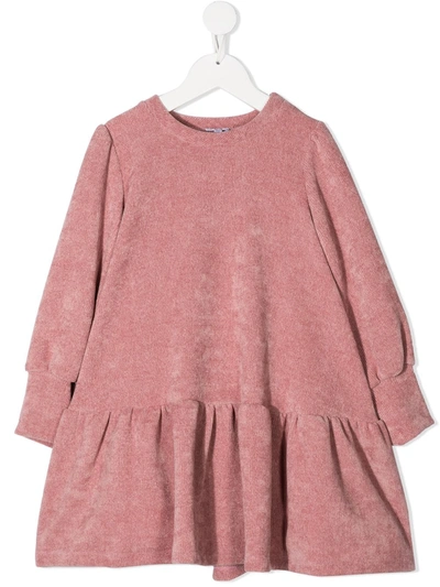 Piccola Ludo Kids' Pleated Sweatshirt Dress In Pink