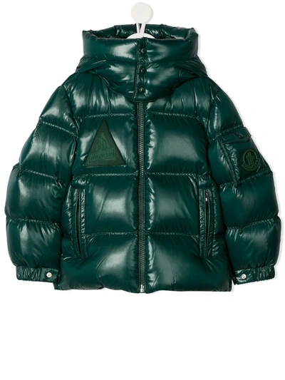 Moncler Kids' Ecrins Padded Down Jacket In Green