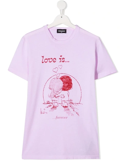 Dsquared2 Teen Graphic-print T-shirt In Pink