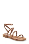 Steve Madden Transport Studded Strappy Sandal In Cognac