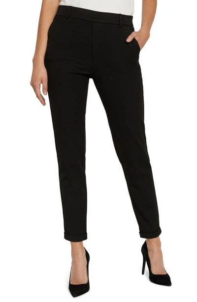 Vero Moda Mid Rise Solid Pants In Black