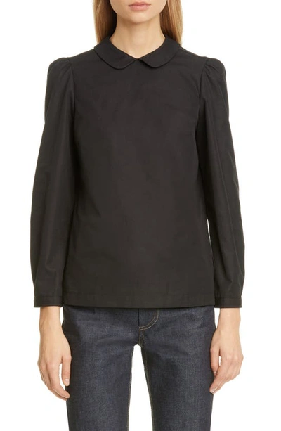 Marc Jacobs Peter Pan Collar Poplin Shirt In Black