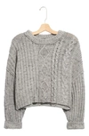 Free People On Your Side Crop Sweater In Trick Mirror Combo