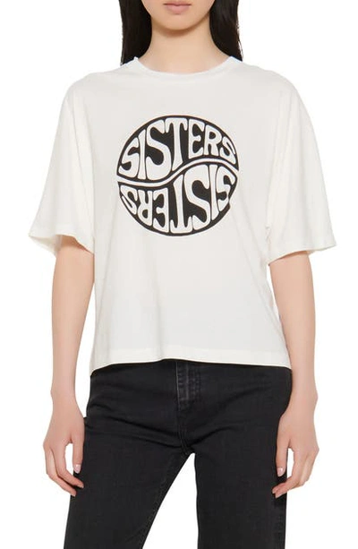 Sandro Yin & Yang Sisters Graphic Tee In White