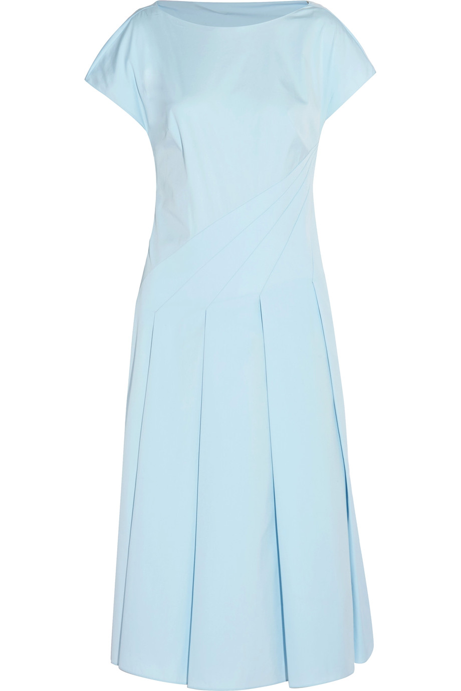 Vionnet Pleated Cotton-blend Poplin Midi Dress | ModeSens