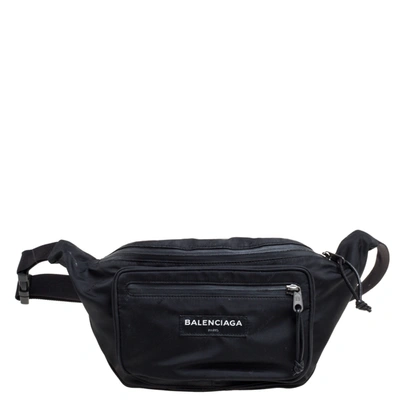 Pre-owned Balenciaga Black Nylon Explorer Belt Bag