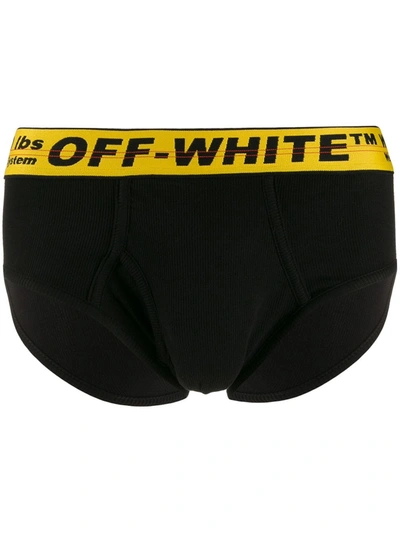 Off-white Industrial Logo Black/yellow Waistband Briefs