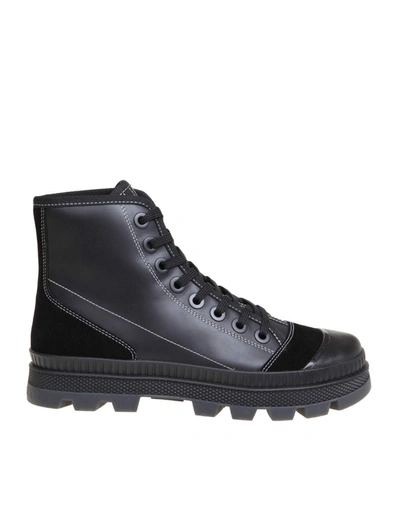 Jimmy Choo Black Leather Hi Top Sneakers