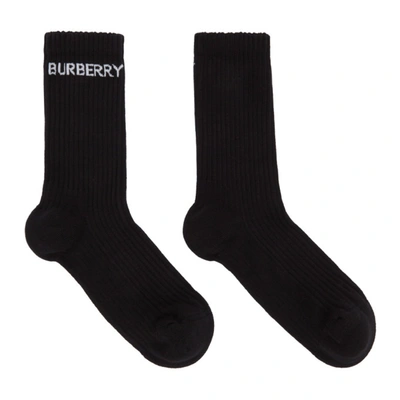 Burberry Black And White Logo Sport Socks