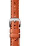 Shinola Calfino Leather Strap For Apple Watch In Orange