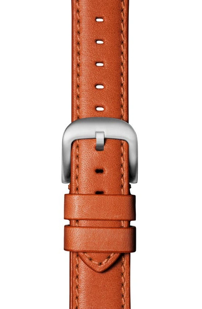 Shinola Calfino Leather Strap For Apple Watch In Orange