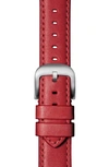 Shinola Leather 20mm Apple Watch® Watchband In Crimson