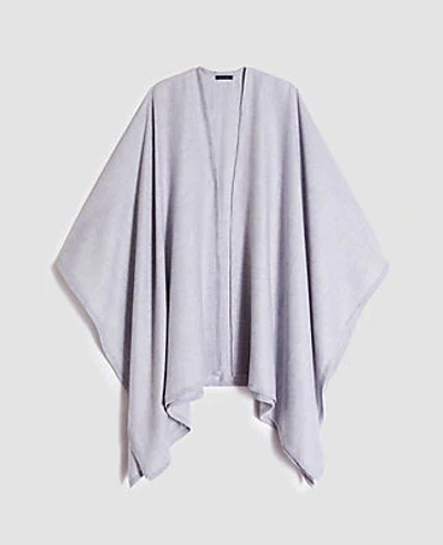 Ann Taylor Open Poncho In Light Heather Grey
