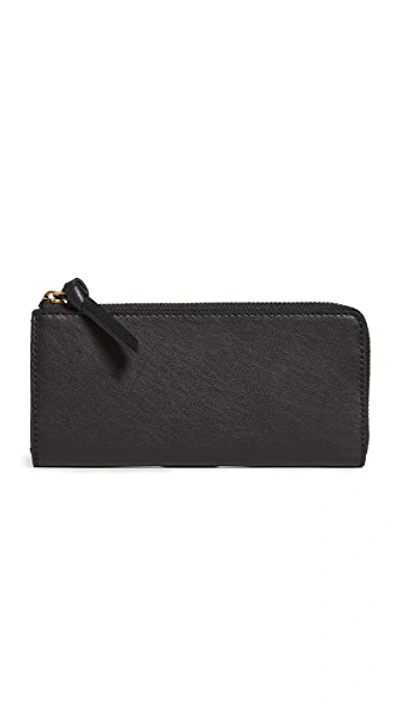 Madewell The Continental Zip Wallet In True Black