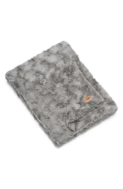 Ugg Adalee Faux Fur Throw Blanket In Seal
