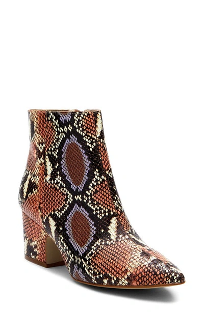 Matisse Goldie Pointed Toe Bootie In Snake Print Multi Leather
