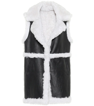 Yves Salomon Reversible Shearling Longline Vest In Black