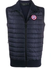 Canada Goose Hybridge Knit Quilted Down Vest In Navy