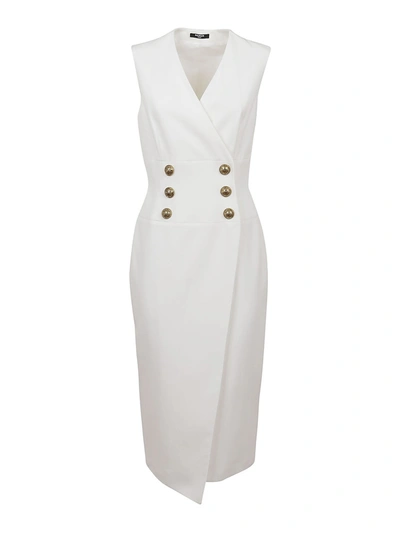 Balmain Blazer-style Sleeveless Dress In White