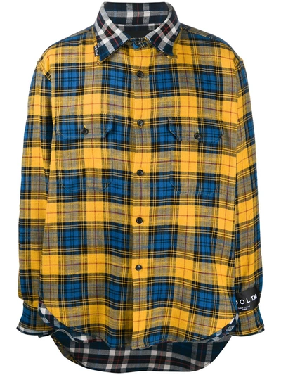 Cool Tm Double Layered Check Shirt In Yellow