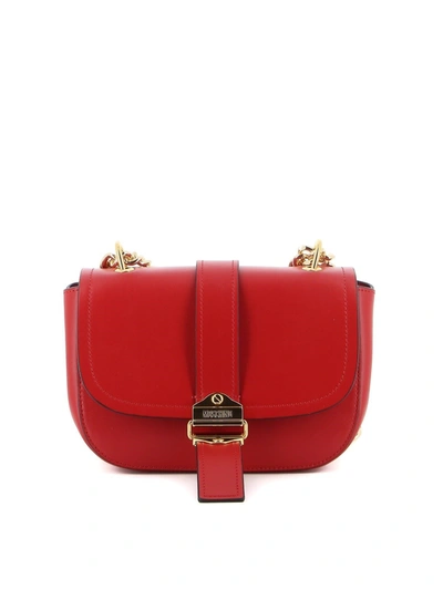 Moschino Belt Cross Body Bag In Red