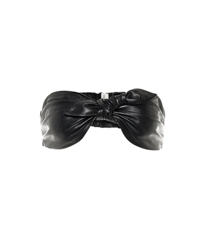 Alessandra Rich Tie-front Bralet Top In Black