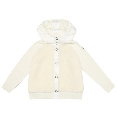 Moncler Kids' Maglia Faux Shearling Down Jacket In White