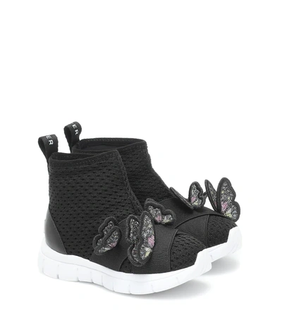 Sophia Webster Mini Kids' Riva Mesh Trainers In Black