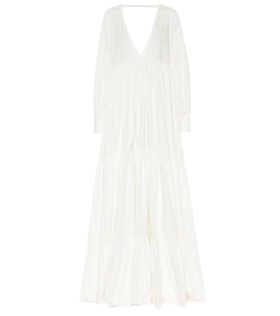 Kalita Circle Day Tiered Cotton-poplin Maxi Dress In White