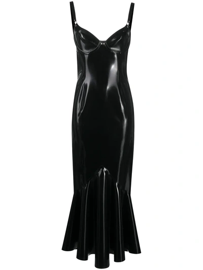 Saint Laurent Latex Midi Dress + Latex Care Cleaning Kit 3 X 30ml Bottles (vividress, Vivishine, Viviclean) In Black