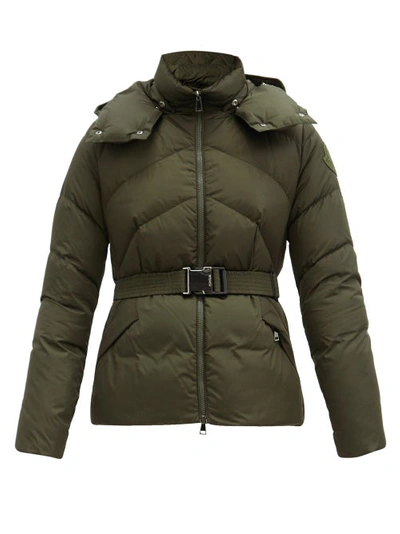 Moncler Aloes Quilted Down Hooded Jacket In Kaki