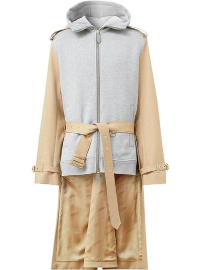 Burberry Cotton And Jersey Reconstructed Trench Coat In Neutrals