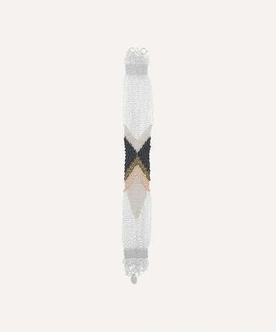 Stephanie Schneider Silver Wide Silk Chain Bracelet In Multi