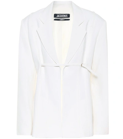 Jacquemus La Veste Sauge Wool-blend Blazer In White