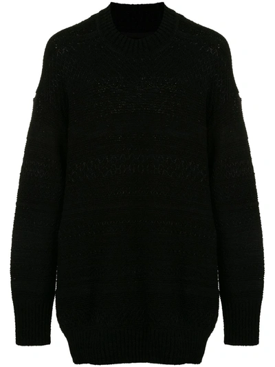 Julius Textured Rib-trimmed Jumper In Black