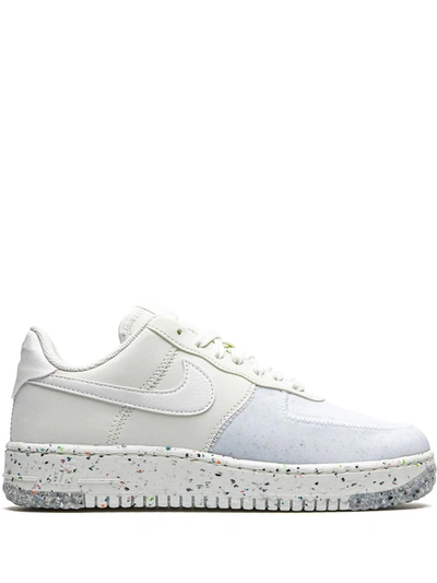 Nike Air Force 1 Crater Faux Leather And Mesh Sneakers In Summit White,summit White,summit White