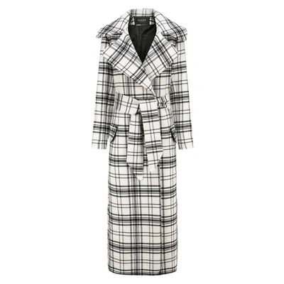 Paper London Collar Coat In Check On It In Multi Color