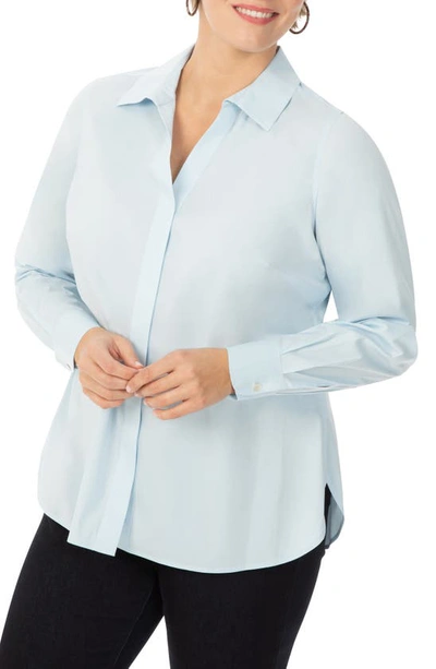 Foxcroft Kylie Cotton Stretch Non-iron Shirt In Serene Blue