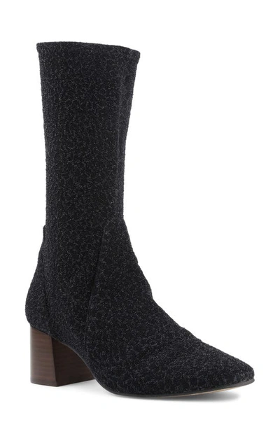 Andre Assous Women's Venus Booties In Black/ Knit Suede