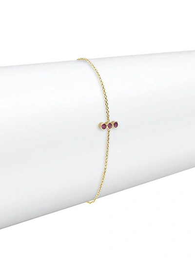 Amrapali 18k Yellow Gold & Pink Ruby Pendant Necklace