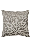 Michael Aram Tree Of Life Appliqued Velvet Decorative Pillow, 20 X 20 In Pearl Gray