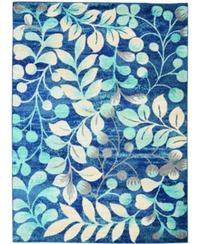 Long Street Looms Peace Pea03 Navy 4' X 6' Area Rug