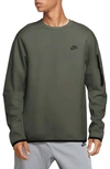 Nike Sportswear Tech Fleece Crewneck Sweatshirt In Twilight Marsh/ Black