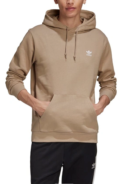 Adidas Originals Essential Hoodie In Khaki/white