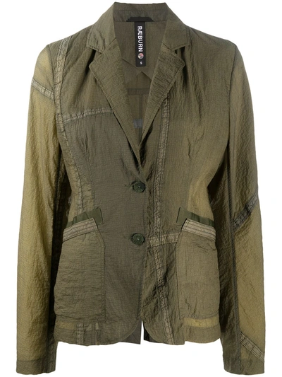 Raeburn Parachute Panelled Blazer In Green