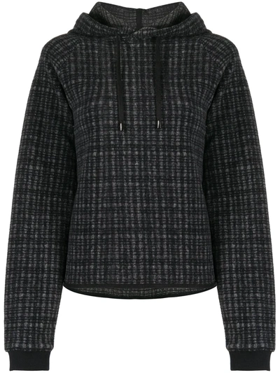 Ymc You Must Create Knitted Check Hoodie In Grey