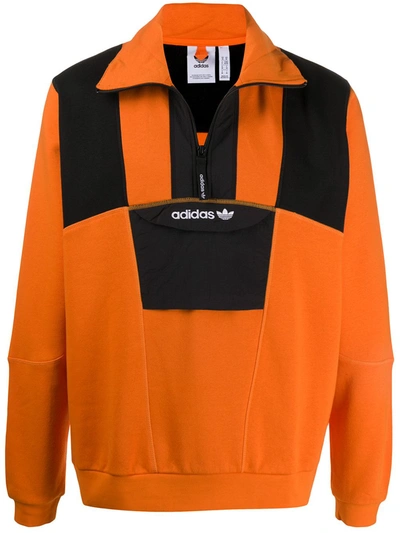 Adidas Originals Colour-block Sweatshirt In Orange
