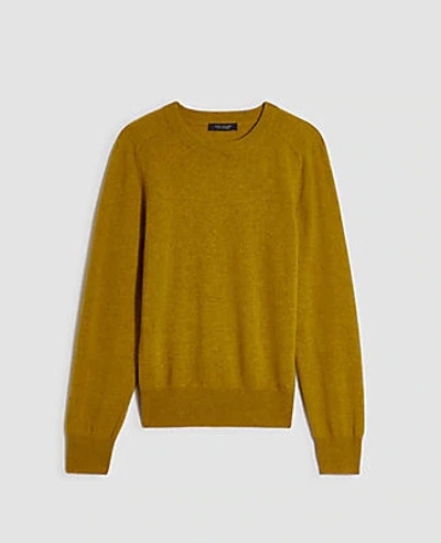 Ann Taylor Cashmere Crew Neck Sweater In Amber Green