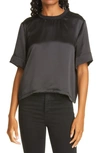 Atm Anthony Thomas Melillo Women's Silk Charmeuse Boyfriend T-shirt In Black