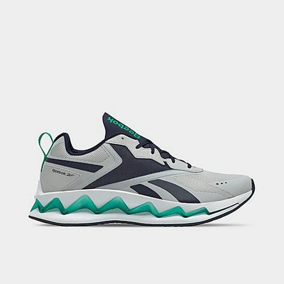 Reebok Zig Elusion Energy Running Shoes In Pure Grey 2/vector Navy/court Green